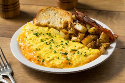 Homemade Healthy Cheese Omelet for Breakfast